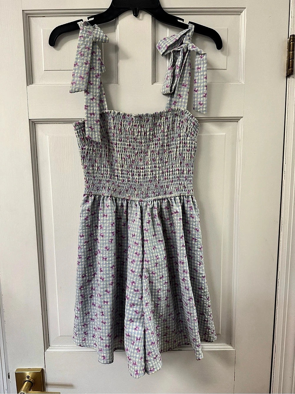 Butter Melon Floral Romper in Blue & Pink Size Small Like New